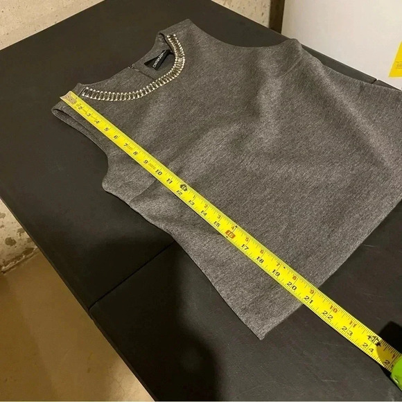 Cynthia Rowley Womens Grey Knit Jeweled Neck Sleeveless Tank Top Size M - Picture 8 of 8